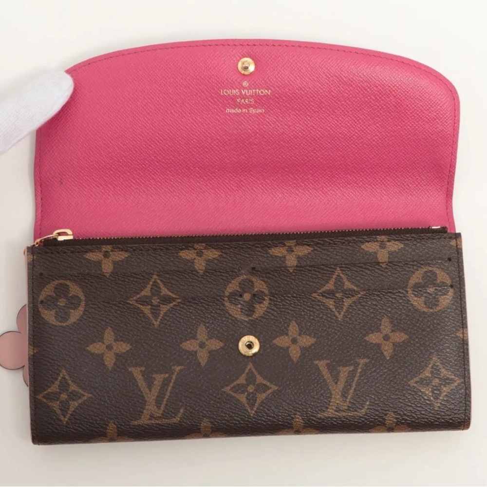 Louis Vuitton Monogram Bloom Flower Portefeuille Emilile Wallet Pink - Picture 3 of 10
